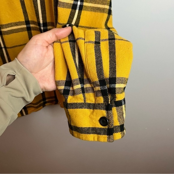 Original Use Men’s Gold & Black Plaid Long Sleeve Cotton Flannel Shirt Size M - Picture 8 of 16